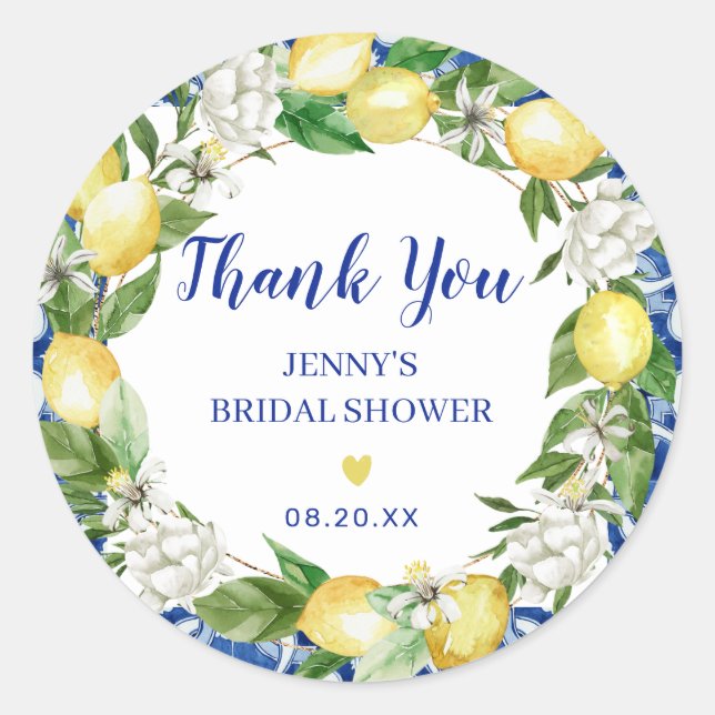 Autocollants de Fête de Mariage Italien Citron Car (Devant)