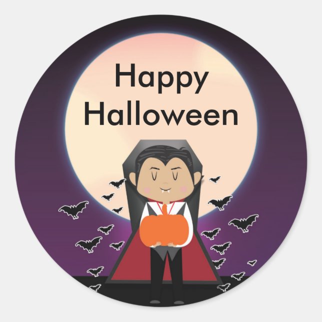 Autocollants de fête d'Halloween de petit vampire  (Devant)