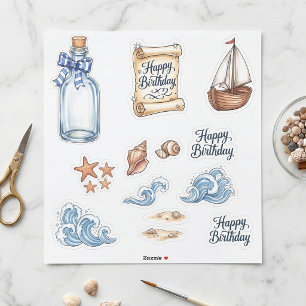 Autocollants de fête maritime pour anniversaire