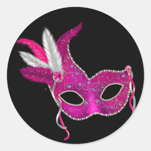 Autocollants de fête masquée rose vif