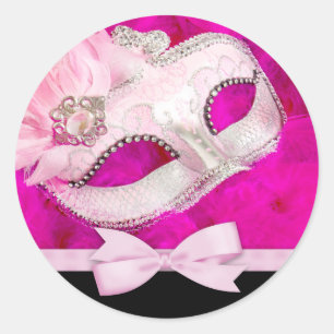 Autocollants de fête masquée rose vif