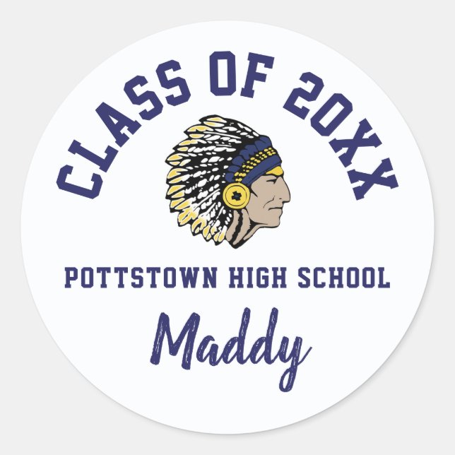 Autocollants de fin d'études Pottstown High School (Devant)