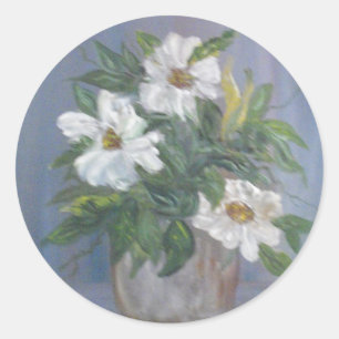 Autocollants de fleurs blanches
