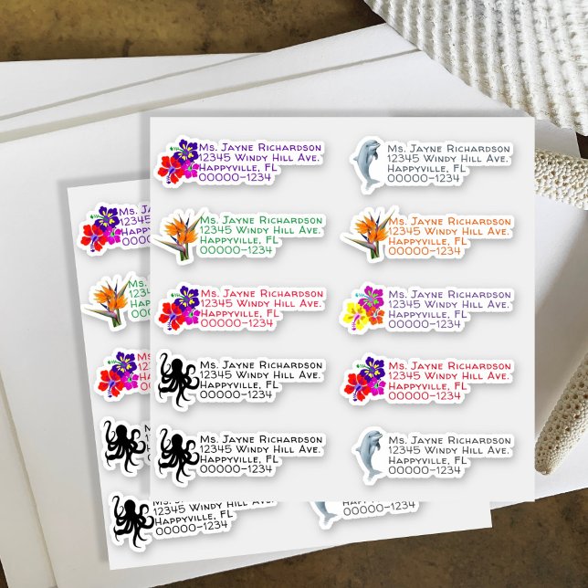 Autocollants de fleurs en forme d'animaux marins p (Créateur téléchargé)