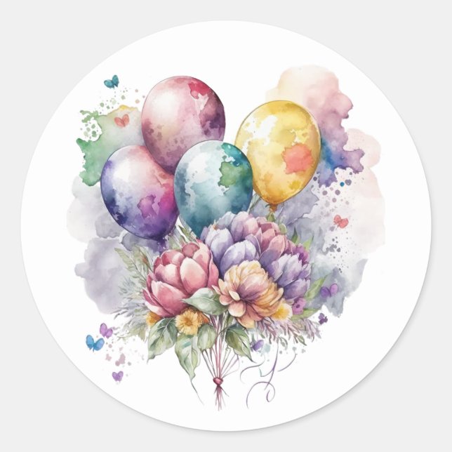 Autocollants de fleurs et de ballons magnifiques (Devant)
