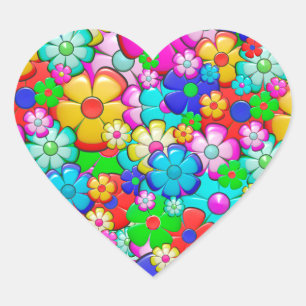 Autocollants de fleurs hippie
