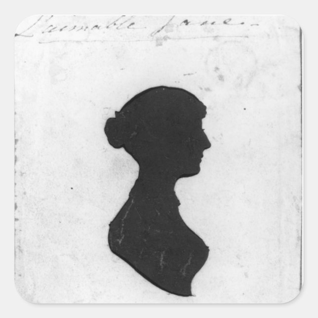 Autocollants de fond en silhouette de Jane Austen (Devant)