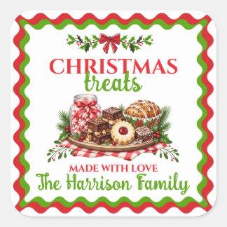 Autocollants de friandises de Noël faites maison p
