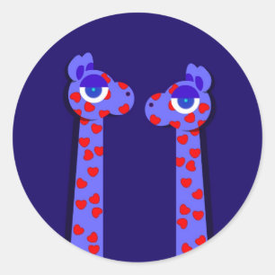 Autocollants de GIRAFES de COEUR