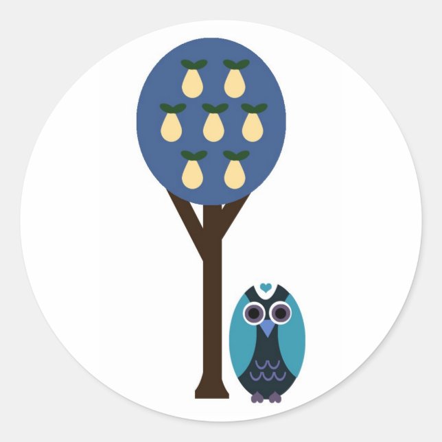 Autocollants de hibou et d'arbre (Devant)