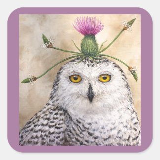 autocollants de hibou neigeux