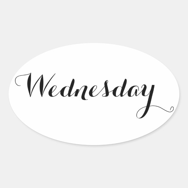 Autocollants de jour de semaine : mercredi (Devant)