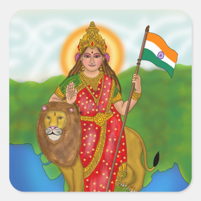 Autocollants de la déesse Bharat Mata (Devant)
