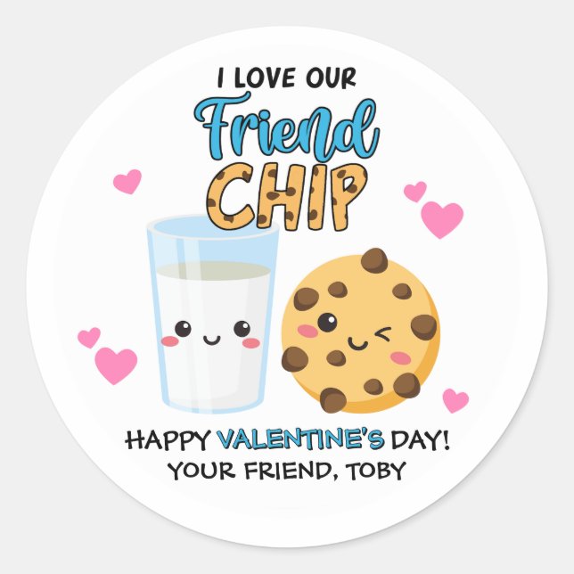 Autocollants de la Saint-Valentin Friendchip Cooki (Devant)