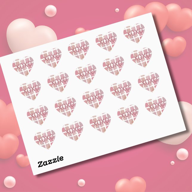 Autocollants de la Saint-Valentin XOXO Aquarelle C (Heart Watercolor XOXO Valentine's Day Stickers
)