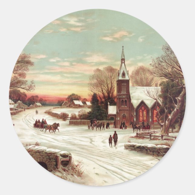 Autocollants de la scène hivernale de Noël (Devant)