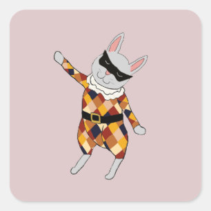 Autocollants de lapin de harlequin de danse