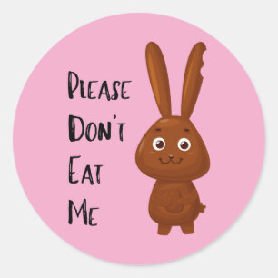 Autocollants de lapin de Pâques au chocolat drôles