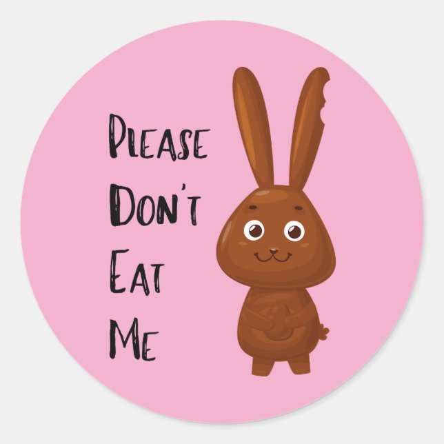 Autocollants de lapin de Pâques au chocolat drôles (Devant)