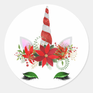Autocollants de licorne de Noël