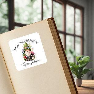 Autocollants de livre, bibliothèque jardin fleuri 