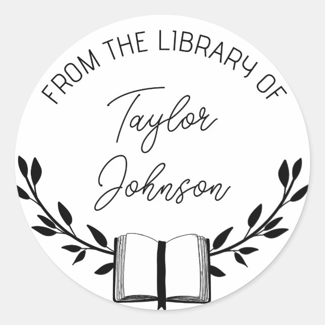 Autocollants de livre, plaque de livre Nom personn (Devant)