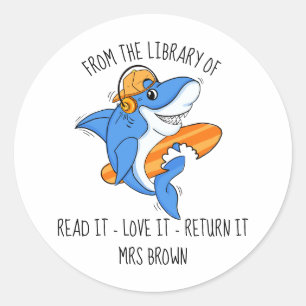 Autocollants de livre, Stickers de requin enseigna