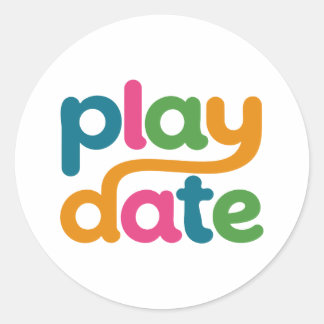 Autocollants de logo coloré Play Date