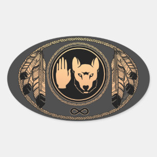 Autocollants de loup d'art autochtone Autocollants