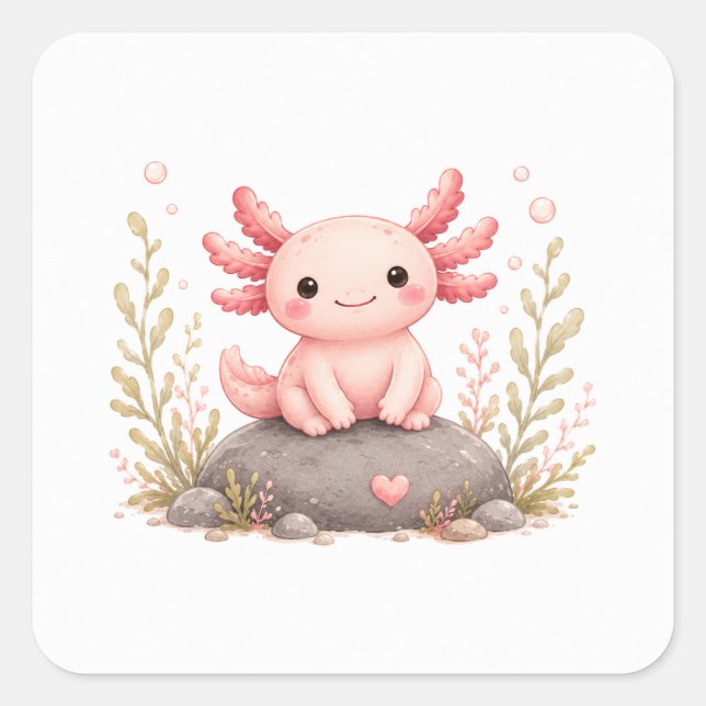 Autocollants de luxe doux Axolotl (Devant)