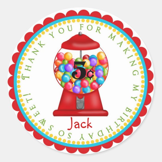 Autocollants de machine de Gumball (Devant)