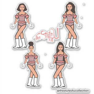 Autocollants de majorette / danseuse mélange pêche