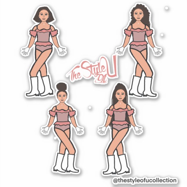 Autocollants de majorette / danseuse mélange pêche (Devant)