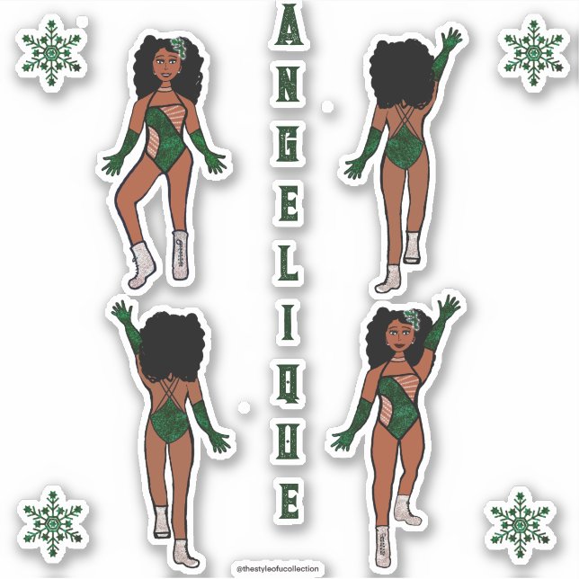Autocollants de majorette / danseuse personnalisés (Devant)