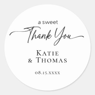 Autocollants de mariage A Sweet Thank You écriture