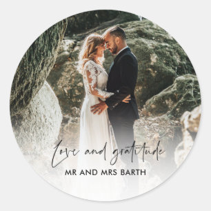 Autocollants de mariage "Amour et Gratitude"