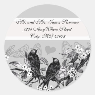 Autocollants de mariage aux fleurs blanches d'oise