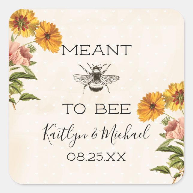Autocollants de mariage avec monogramme Meant To B (Devant)