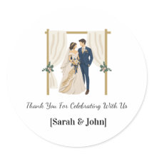 Autocollants de Mariage Bleu Nuit Or