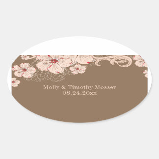 Autocollants de mariage chic à fleurs d'hibiscus r