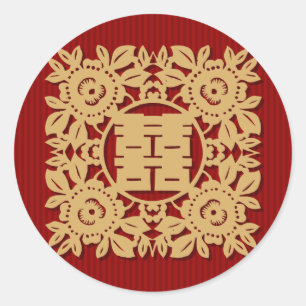 Autocollants de mariage chinois à double bonheur