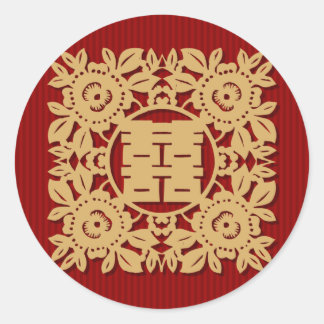 Autocollants de mariage chinois à double bonheur