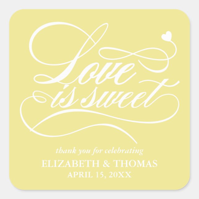 AUTOCOLLANTS DE MARIAGE CLASSY ELEGANT L'AMOUR EST (Devant)