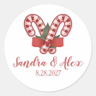 Autocollants de mariage de Noël en canne à sucre