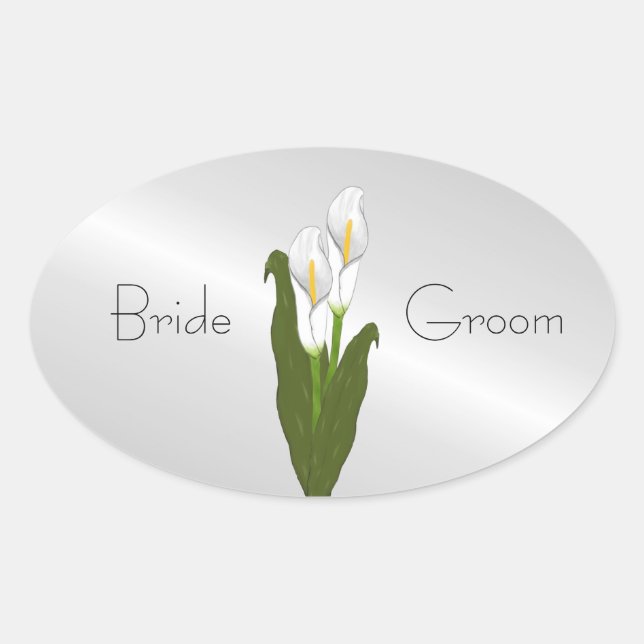 Autocollants de mariage de zantedeschia d'art déco (Devant)