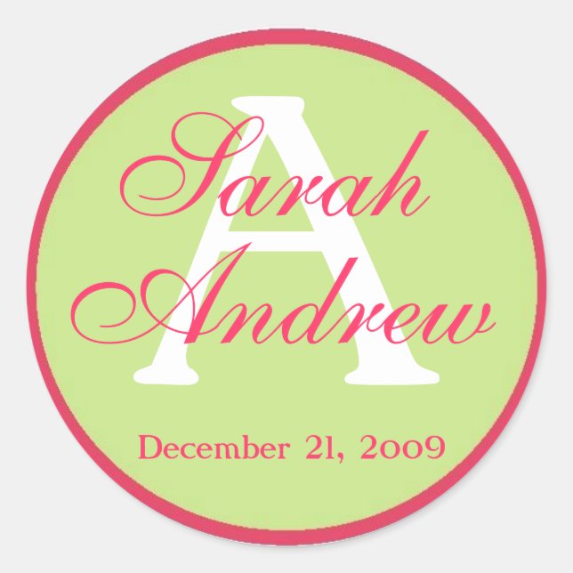 Autocollants de mariage élégants personnalisés (Devant)