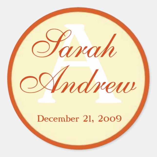 Autocollants de mariage élégants personnalisés (Devant)