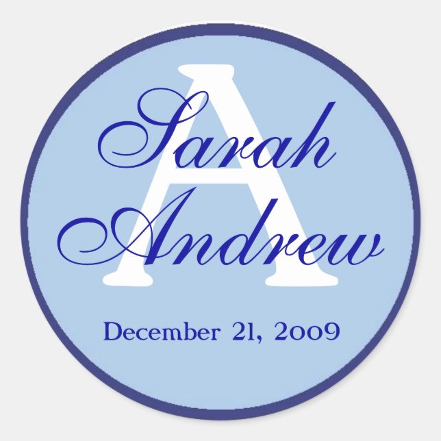 Autocollants de mariage élégants personnalisés 3 (Devant)