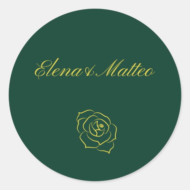 Autocollants de mariage Emerald Romance (Devant)