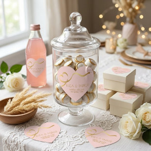 Autocollants de Mariage en Forme de Cœur Rose et O